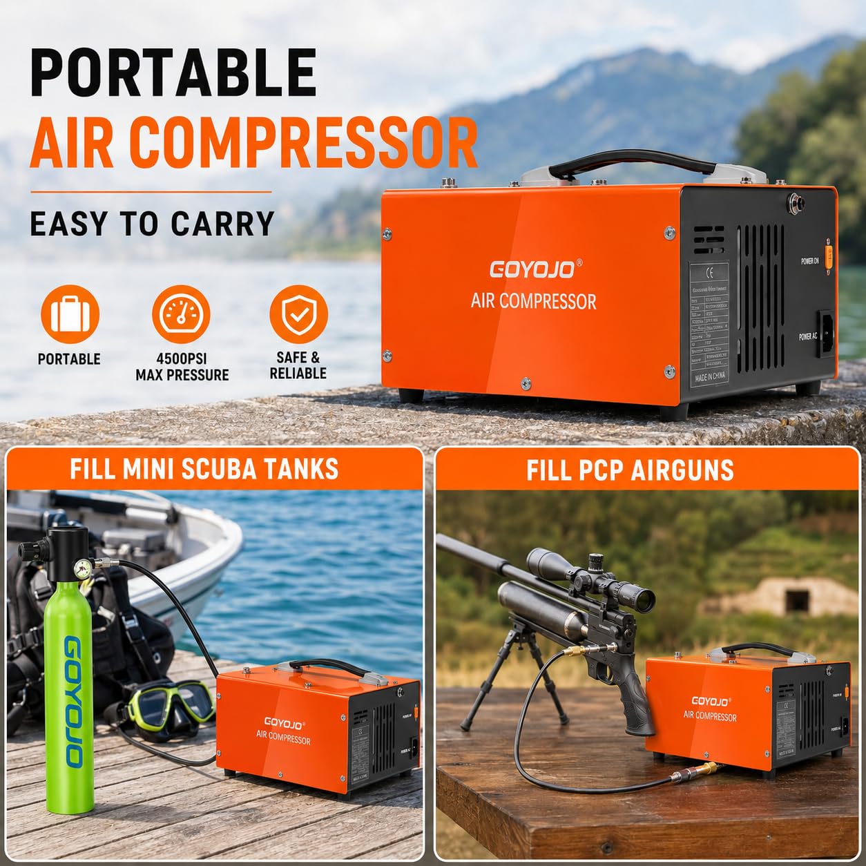 GOYOJO 0.5L Mini Scuba Tank and PCP Air Compressor