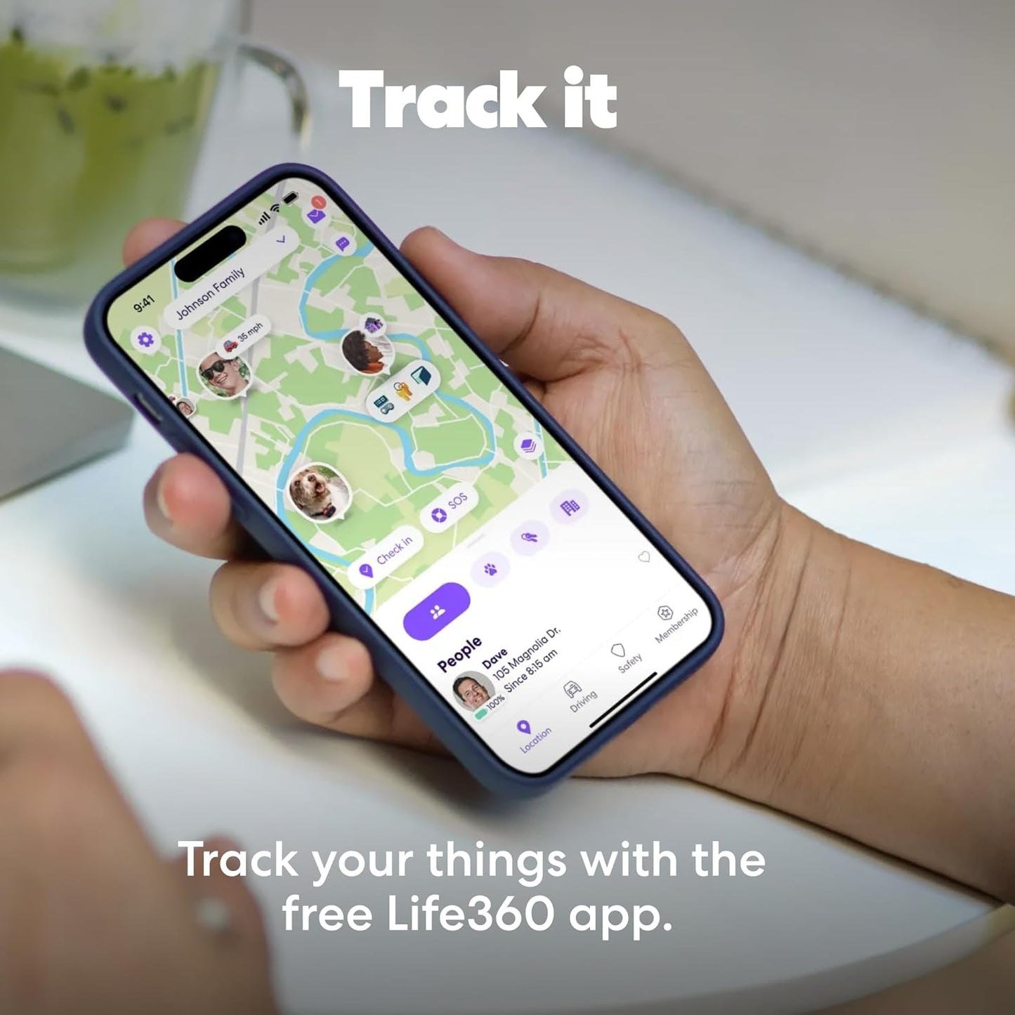 Life360 1-Pack Tile Pro - Powerful Bluetooth Tracker, Key Finder and Item Locator for Keys, Bags and More. Both iOS