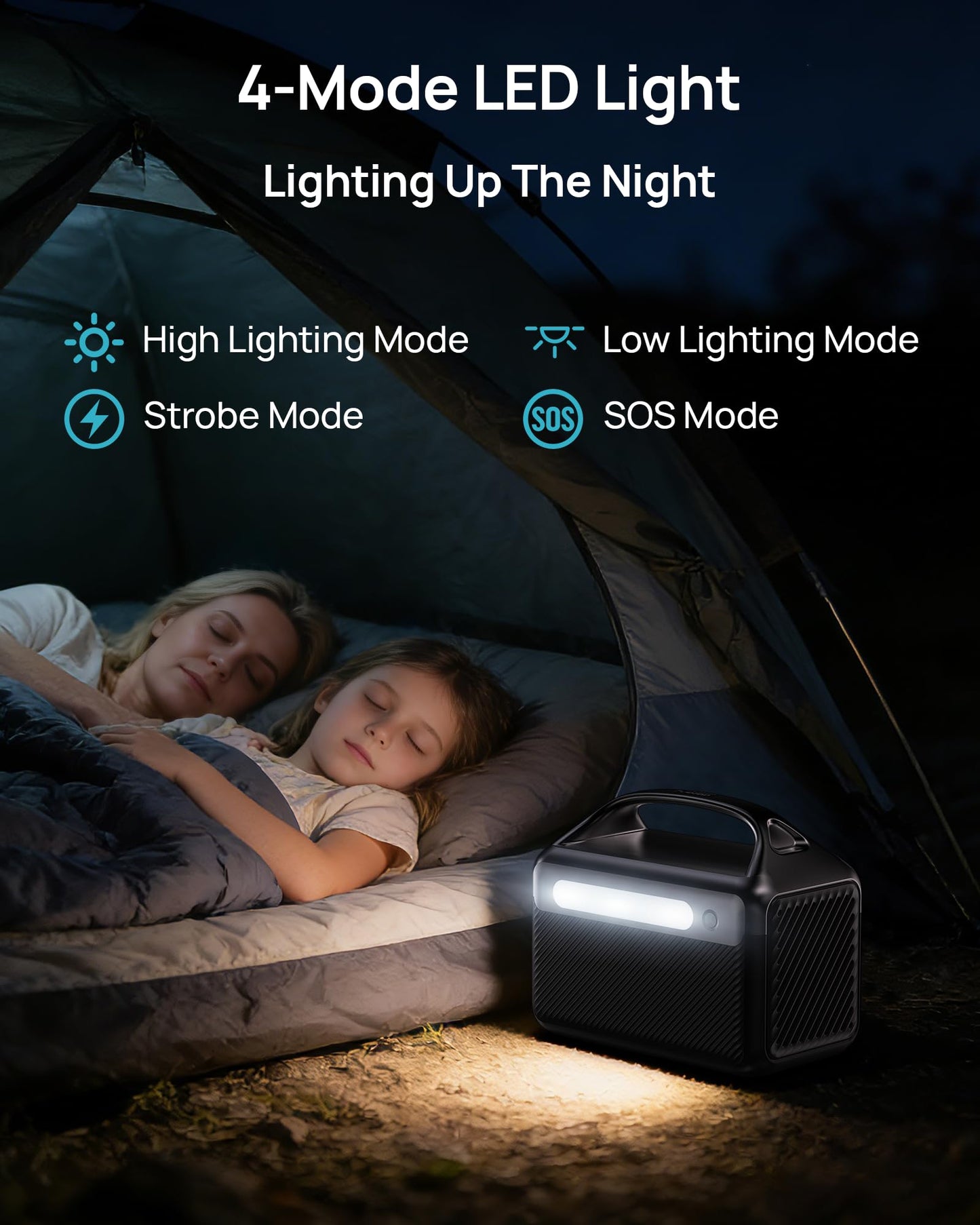 DaranEner Portable Power Station, 300W (Surge 600W) 192Wh Power Bank with 110V AC Outlet, LiFePO4 Battery for Home Emergency, Camping, Travel,& Outdoor Electronics(Option Solar Generator)
