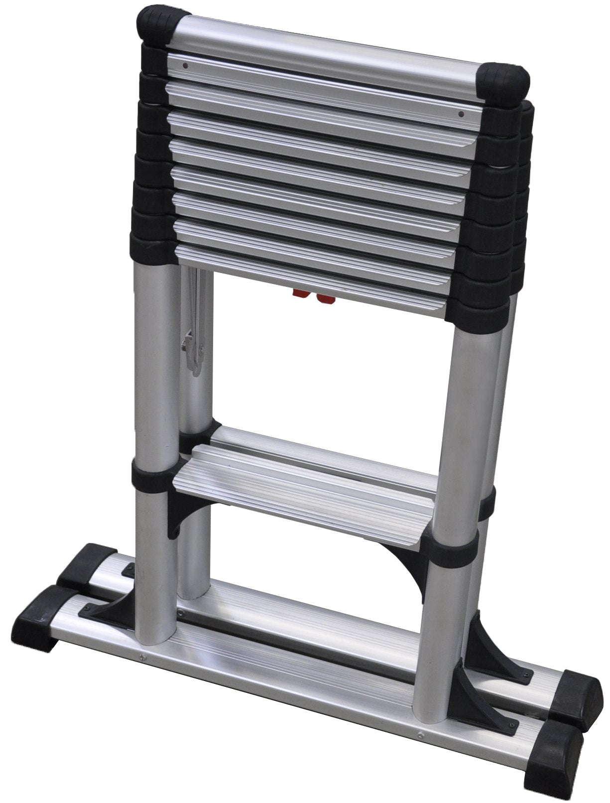 Telesteps 14ES Telescoping A-Frame Ladder – 10 ft Height, 14 ft Reach | Type 1AA 375 lb Rated | One-Touch Folding Aluminum Ladder with Stair Offset, Safety Locks & Stabilizer Bar