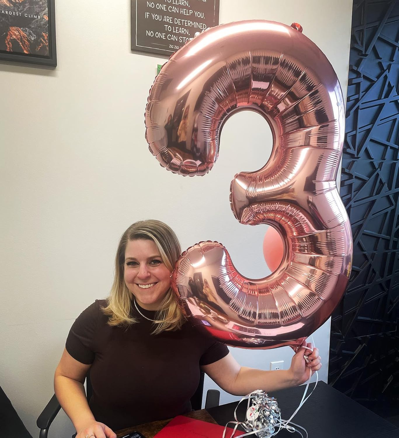 Rose Gold Number 7 Balloon - 40 Inch Giant Foil Balloon for 7th Birthday Party Decorations