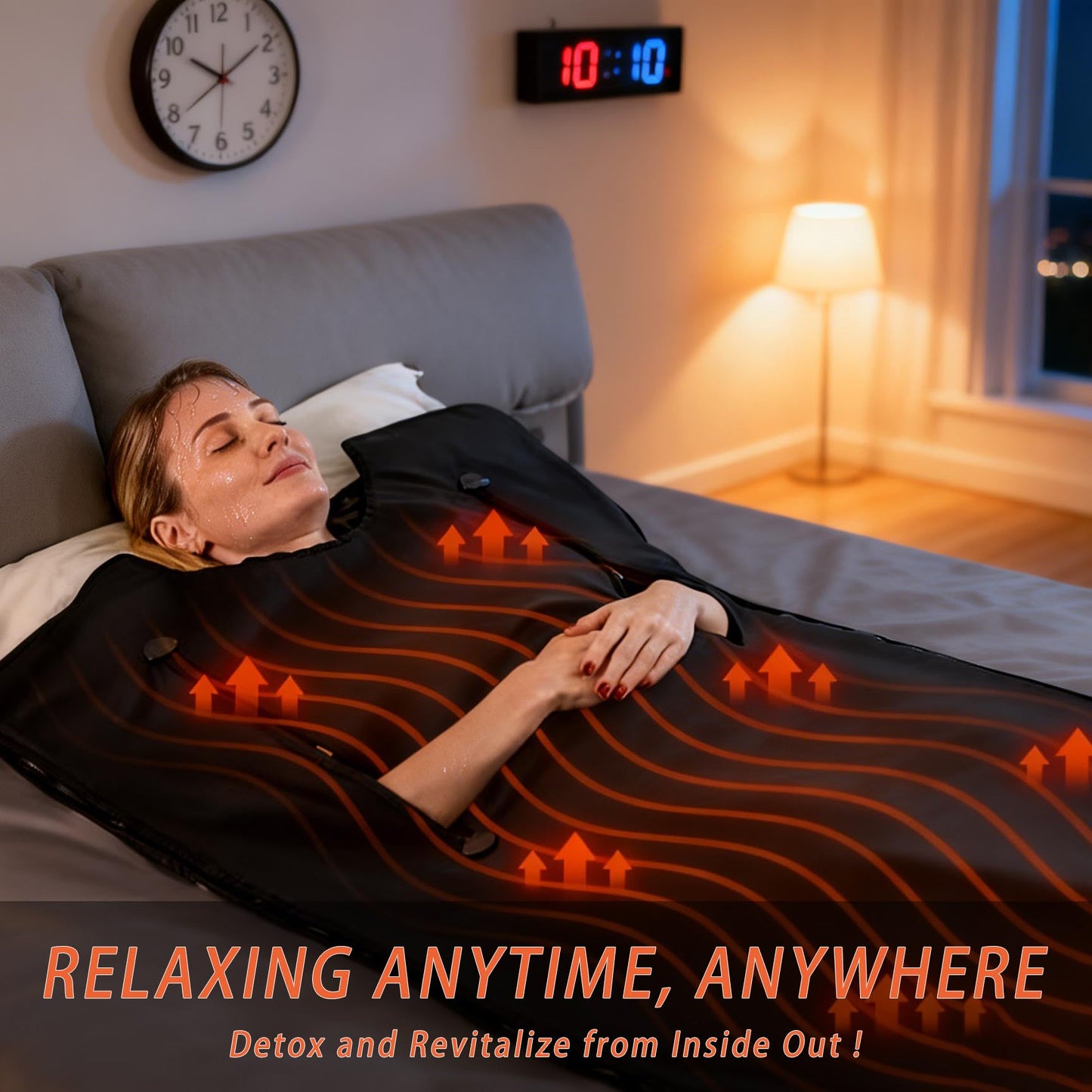 Portable Infrared Sauna Blanket for Home, 86-176℉, Detox, Circulation, Full Body Far Infrared Heating for Weight Loss, Stress Relief, Relaxation & Muscle Relief, Fast Heat-Up&Carrying Bag, 5.88x2.63ft