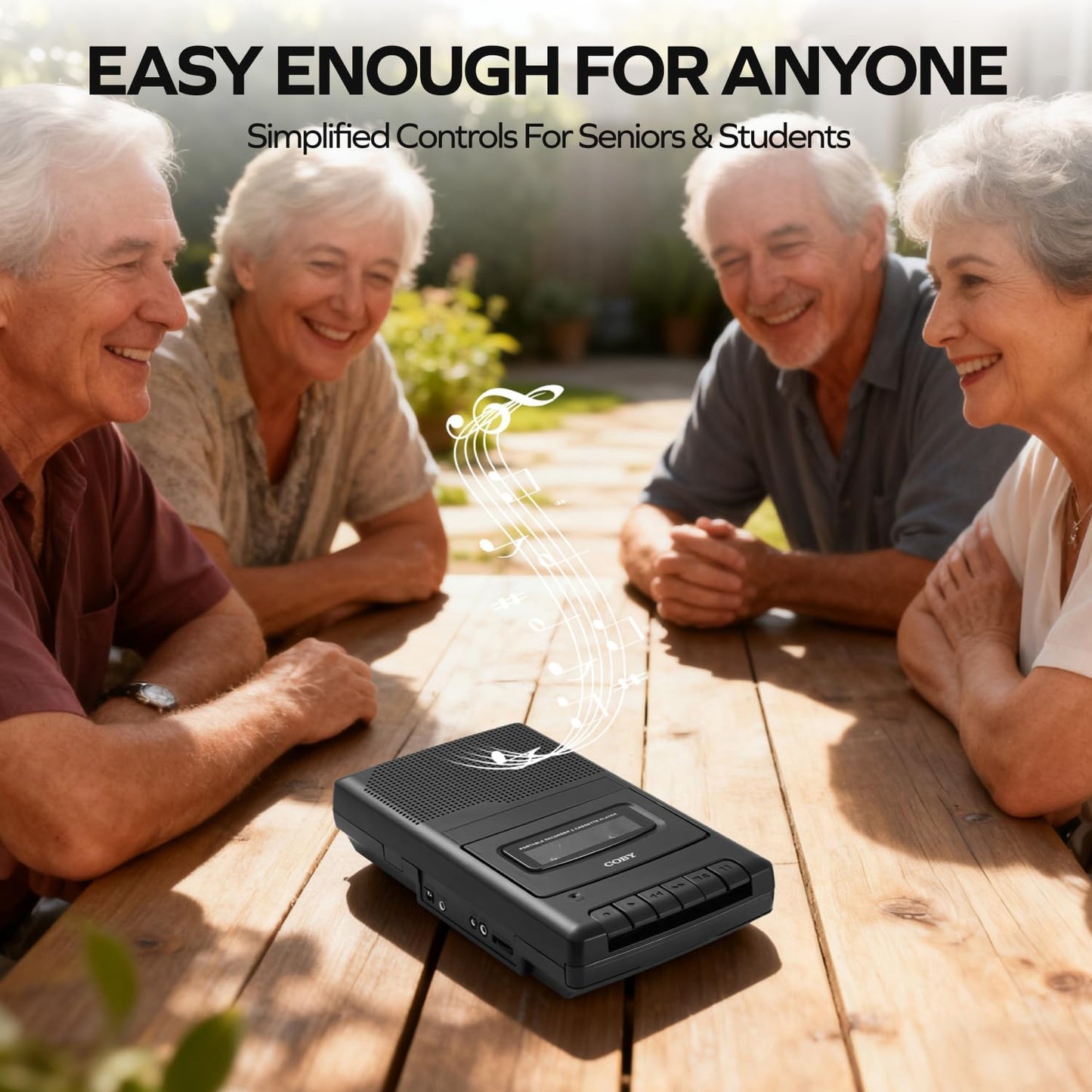 Coby Cassette Portable Player & Recorder Retro Audio Tape Recorder with Built-In Microphone, Speaker & Headphone Jack