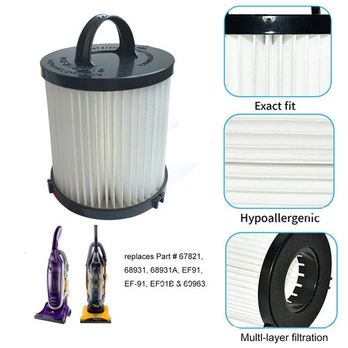 Lala Smill Replacement Upright Vacuum HEPA Filter EF-6 and DCF-21 EF91B Dust Cup Filter for Eureka Airspeed AS1000, AS1001, AS1004A, AS1002A, AS1050, AS1101A,AS1061A Series