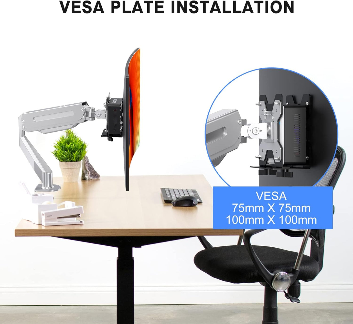 ZJJ002 suptek Thin Client Mount Bracket Adjustable Mini PC Mount Bracket,CPU VESA Under Desk and Monitor Arm Computer
