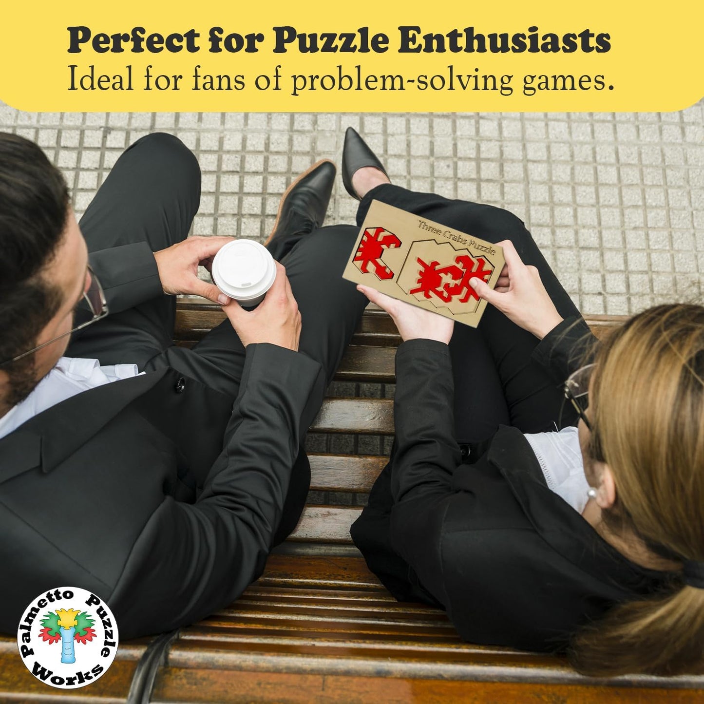Three Crabs Wooden Puzzle - Educational Brain Teaser for Teens & Adults | Unique Gift for Families