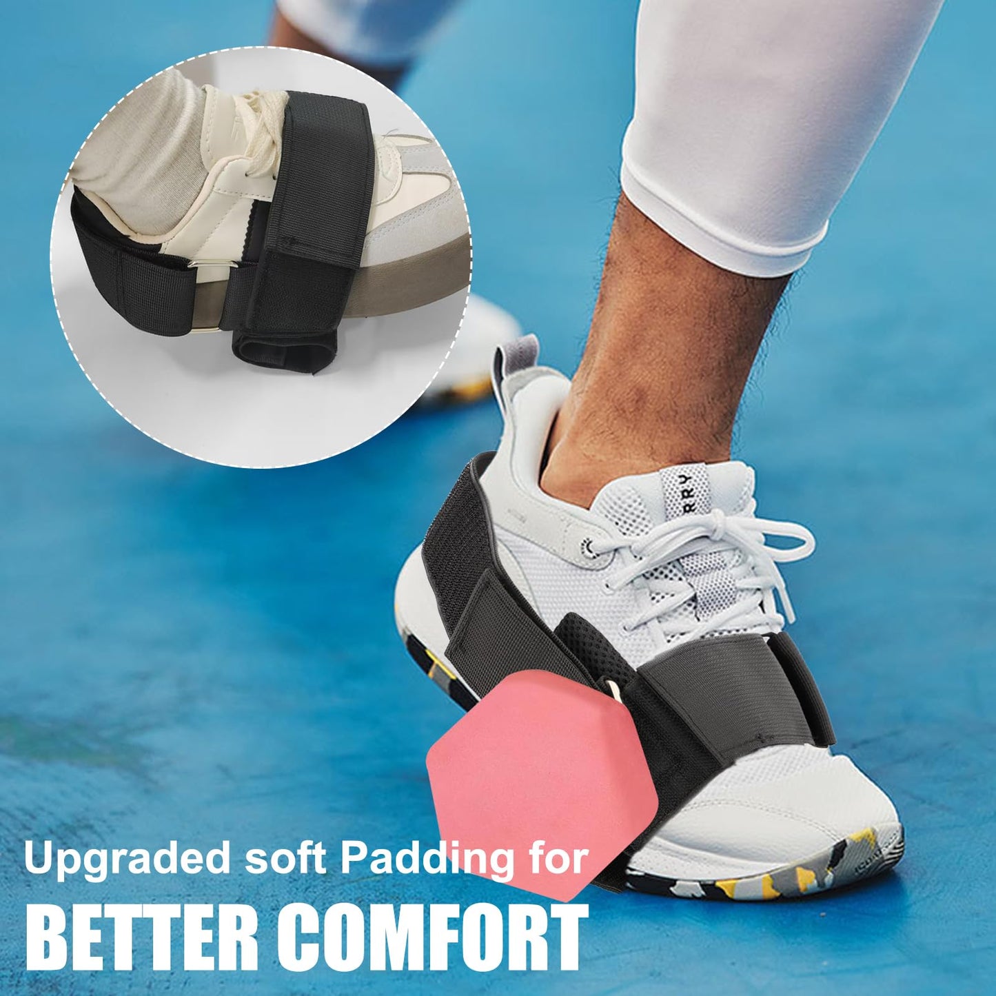 Xorim 2PCS Dumbbell Foot Attachment, Adjustable Tibialis Trainer, Black Ankle Straps for Weight Lifting, for Home Gym Equipment Including Hip Flexors, Shin Splints, Hamstring Curls, Leg Extensions