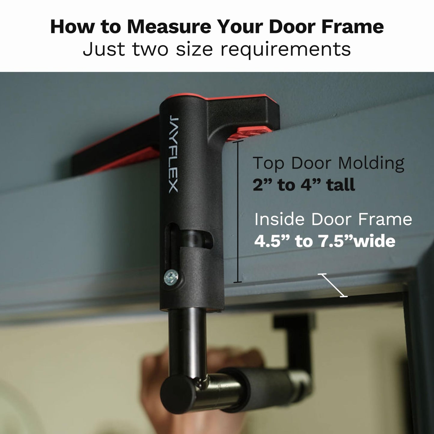 Jayflex CrossGrips Compact Pull Up Bar - Pull Up Bar Door Frame for Work from Home Fitness - Adjustable Door Frame Pullup Bar Handles - 250 lbs Capacity