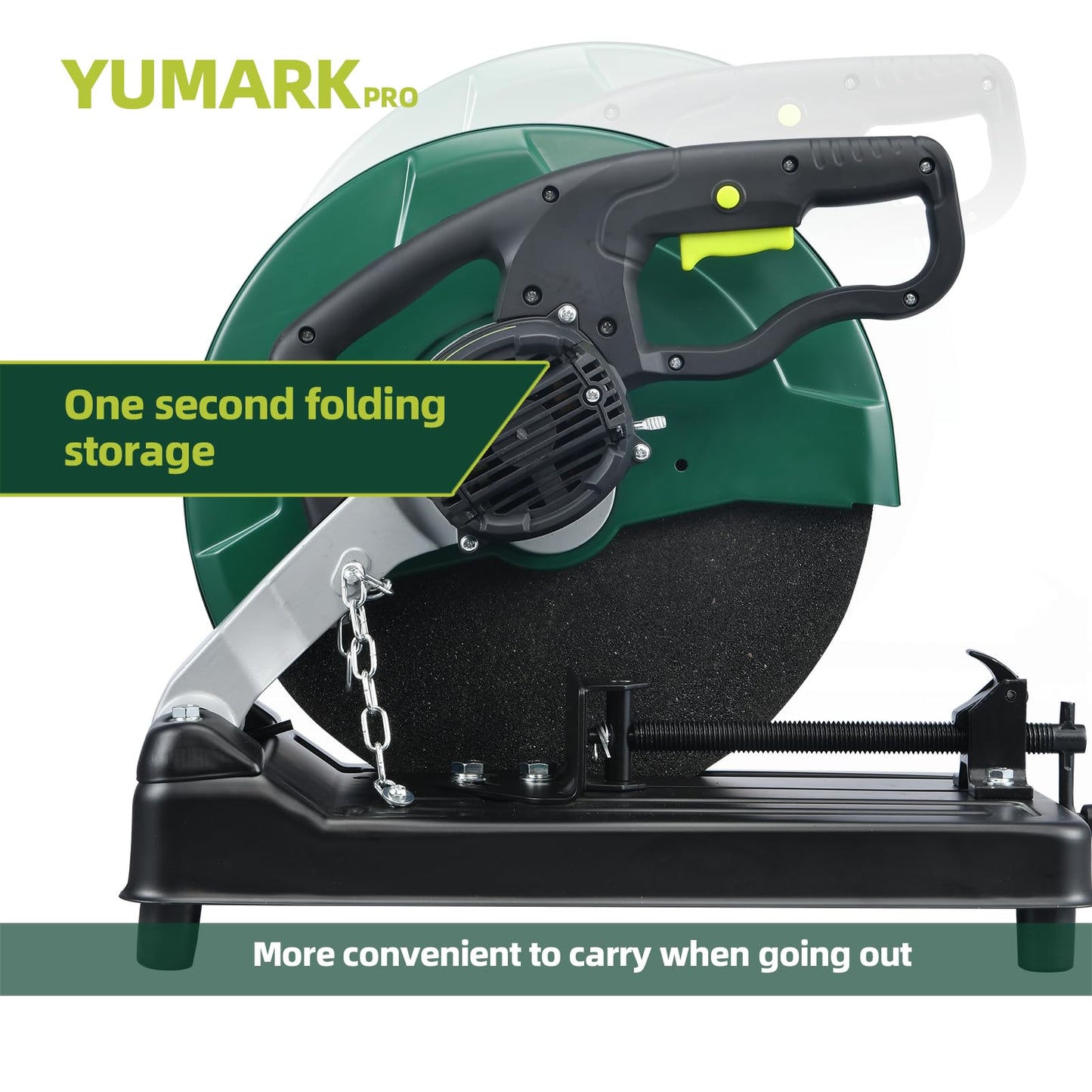 Yumark Abrasive Chop Saw, 2200W 3800RPM Steel Cutting Machine, Metal Cutting Saw with Blade for Rebar, Angle Steel, Hollow Pipe Cutting