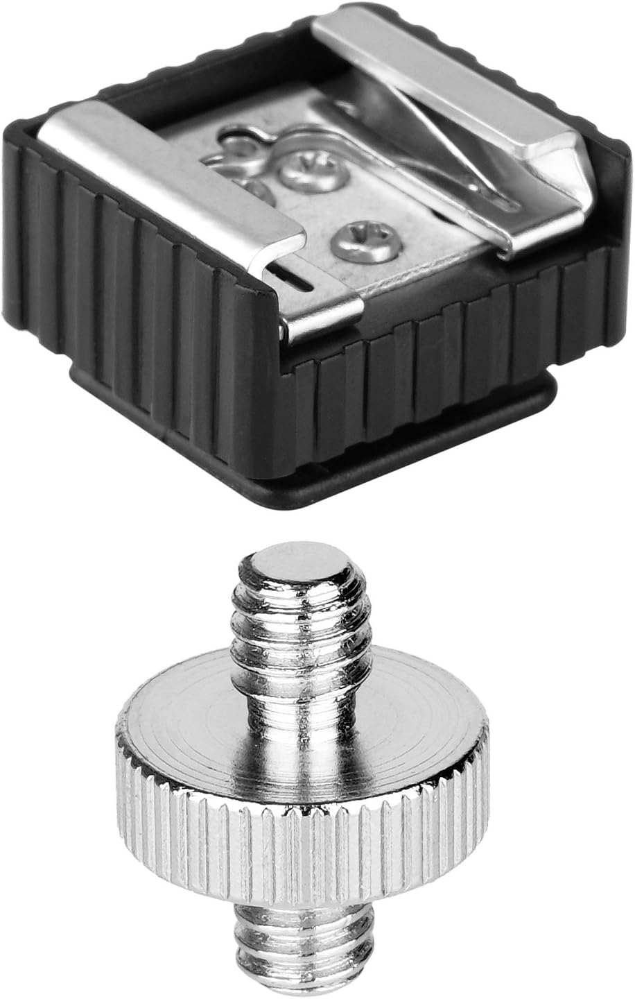 1/4 1/4"-20 Flash Shoe Mount Adapter to Thread Hole with Male Tripod Screw Adapter for Light Stands Umbrella Holder