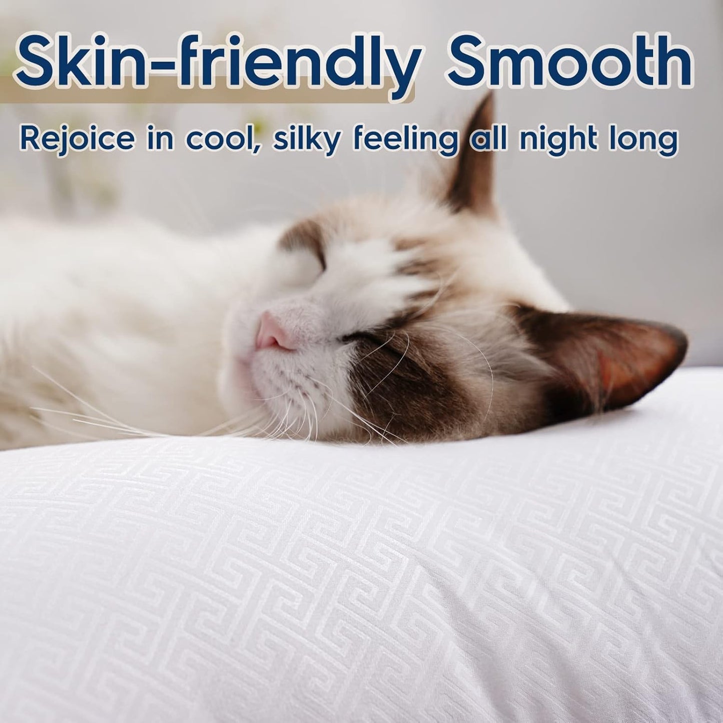 Viewstar Bed Pillows - Hotel Quality Cooling Down Alternative | Set of 2 Gusseted King Size, White