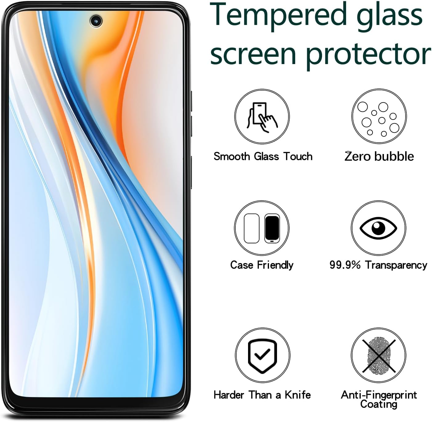 2 Pack 5G 2025 9H KAREEN Screen Protector for Motorola Moto G Tempered Glass Film, Hardness, Anti Scratch, Bubble Free