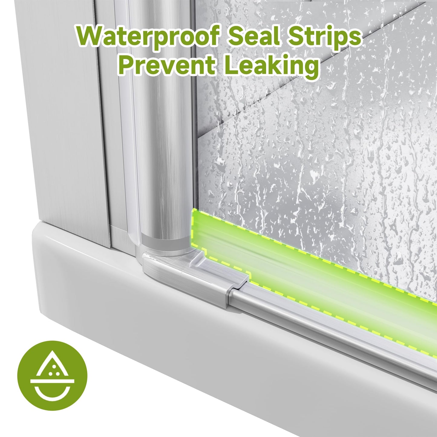 SL4U Bifold Shower Door, 36" W x 72" H, 1/4" Tempered Glass Shower Door, Foldable Shower Glass Door, Easy to Clean, Brushed Nickel Finish