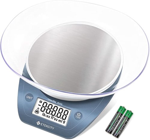 Etekcity Digital Food Scale - Accurate Grams & Ounces Measurement | 11lb/5kg, Stainless Steel, Prussian Blue