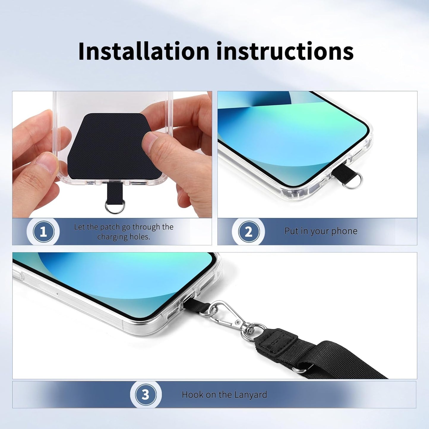 2 Pcs-1 Strap,1 Strap,2 CACOE Phone Lanyard Pcs Adjustable Neck Pcs Wrist Pads,Universal Crossbody Multifuctional Cell