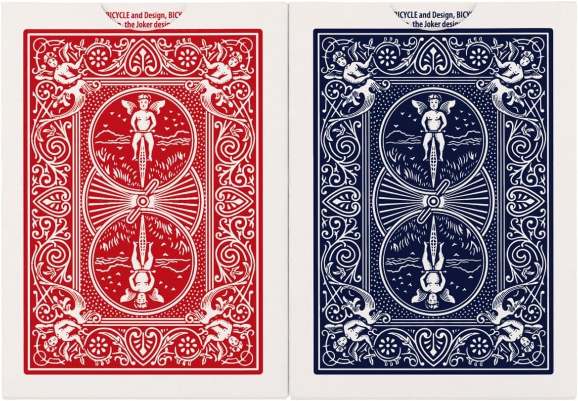 Rider Bicycle Playing Cards - Standard Poker Size Deck, Red & Blue (2 Pack) | Classic Fun for All Ages
