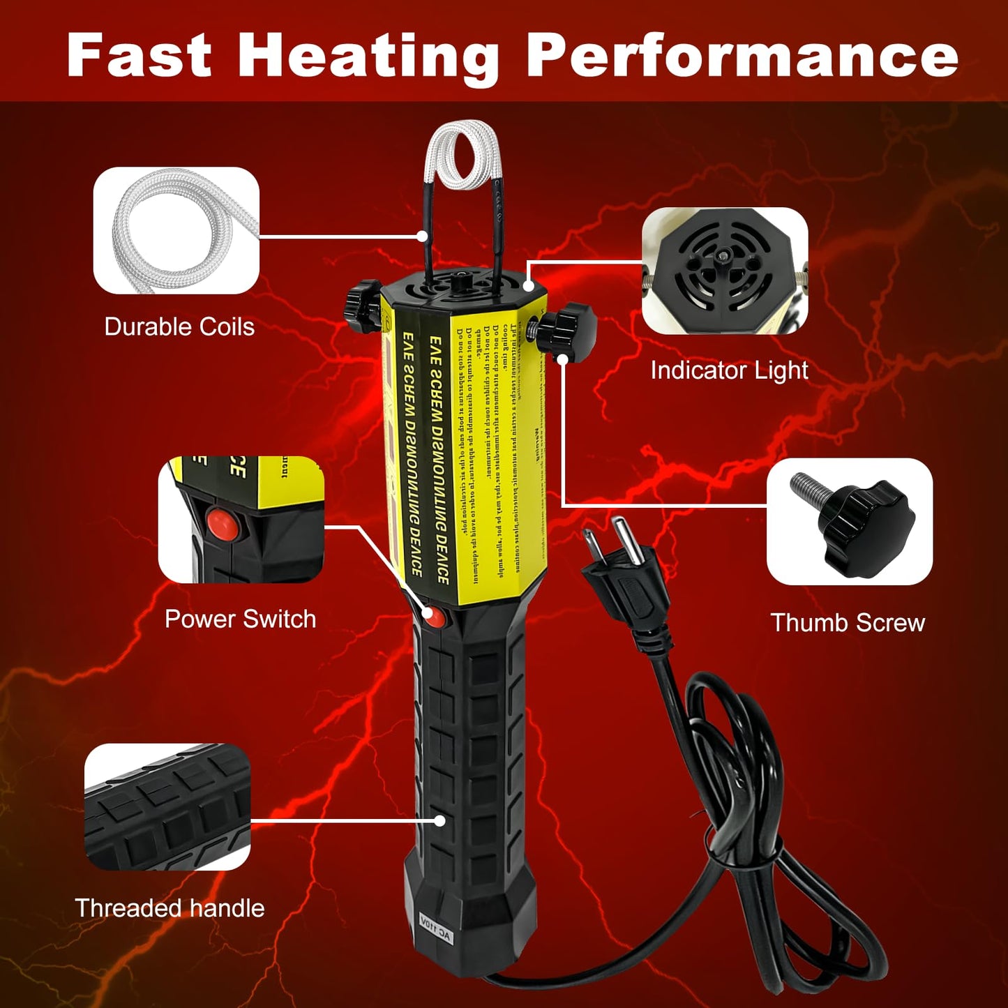 SOCROTO Induction Heater,1200W 110V Induction Heater Bolt Removal,Handheld Heat Induction Tool with 3 Coils, Magnetic Induction Heater for Removing Rusty Screws