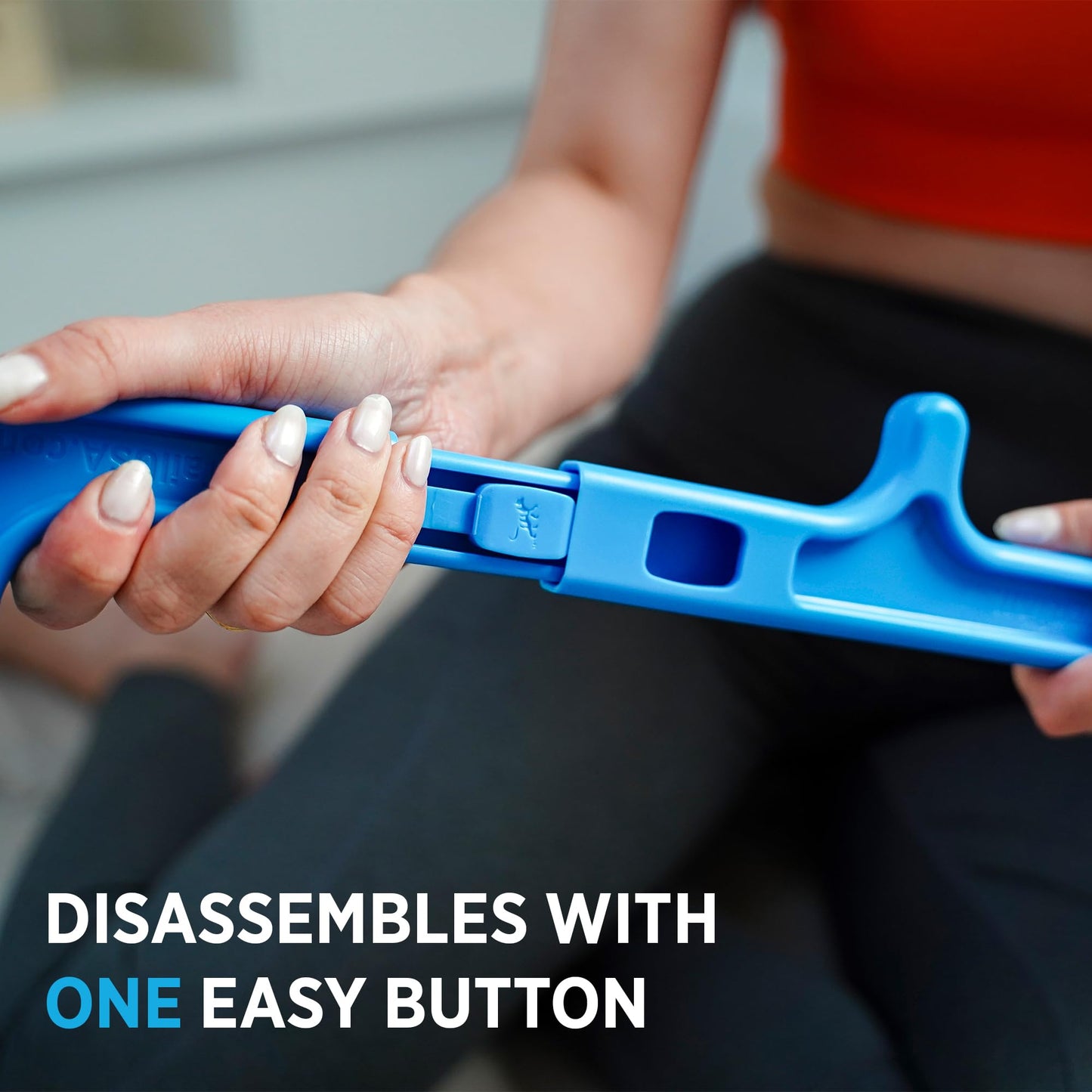 Tiger Tail Tiger Cane Back & Neck Massager – Trigger Point Deep Tissue Acupressure Therapy Cane Massage Hook with 7 Gription Knobs, 2-Piece Massage Tool for Muscle Knot & Shoulder Pain Relief, Blue