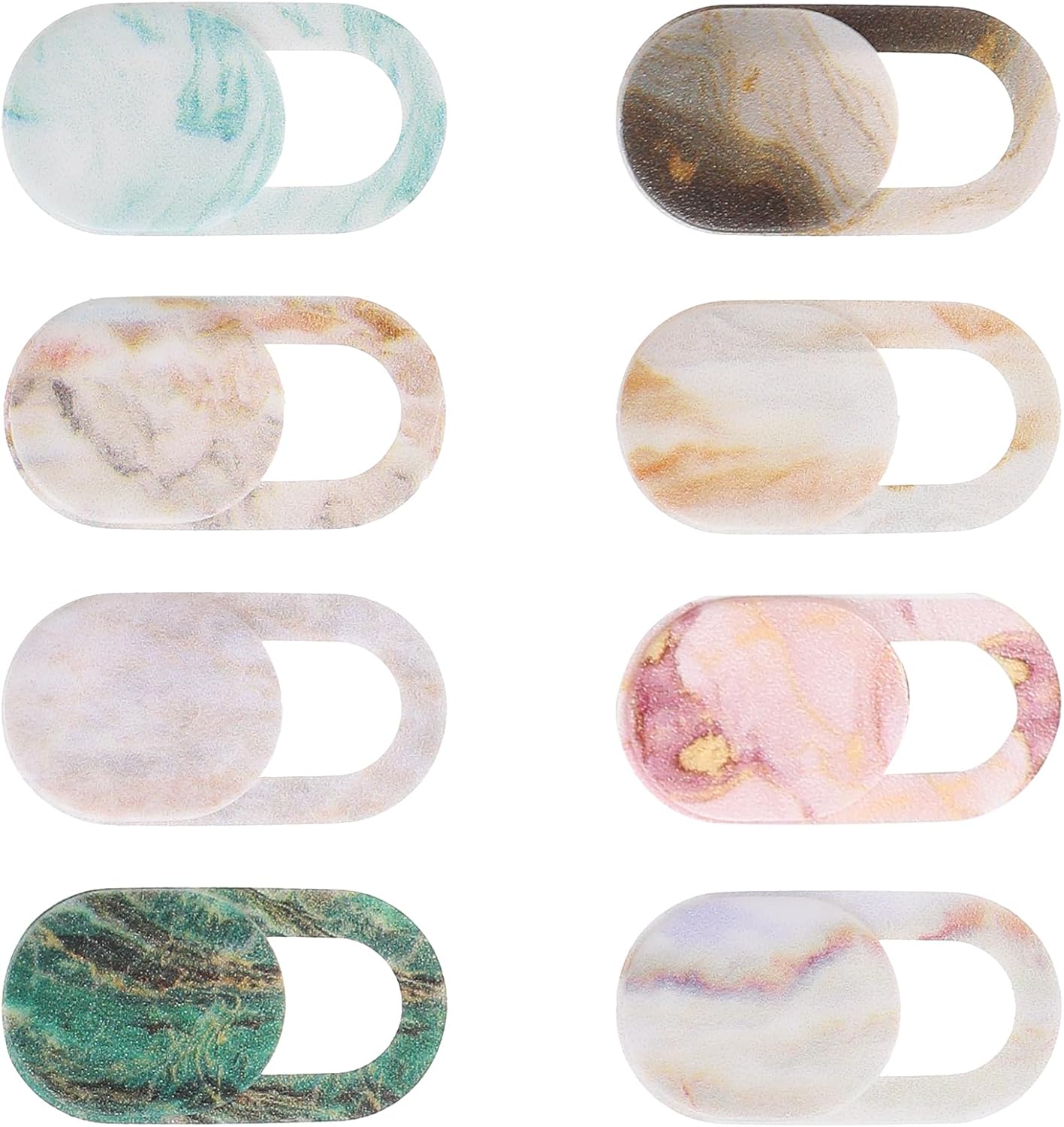 JIYIN 8PCS Laptop Camera Cover Slide, Marble Webcam Cover Slide Phone Camera Cover, Ultra-Thin Computer Camera Cover