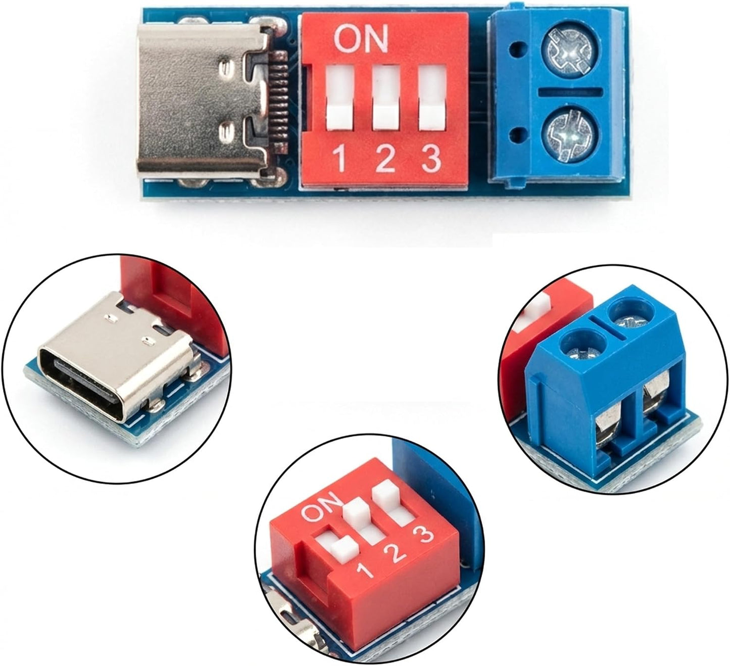 HBVOUPK 4 5-20V Pieces USB-C PD Trigger Board Module PD/QC Decoy Fast Charge Tools for USB Type-c to High Speed Power