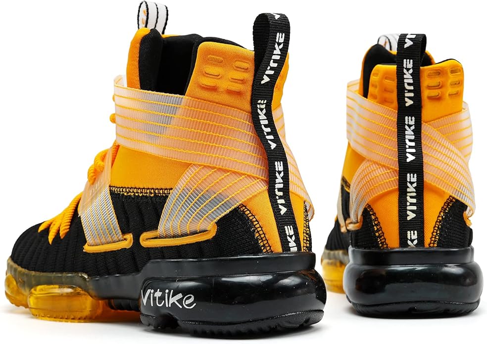 VITUOFLY Kids Basketball Shoes Boys Air Cushion Sneakers Girls Mid Top School Hoops Shoes Non-Slip Outdoor Sports Running Gym Comfortable Durable Little Kid/Big Kid
