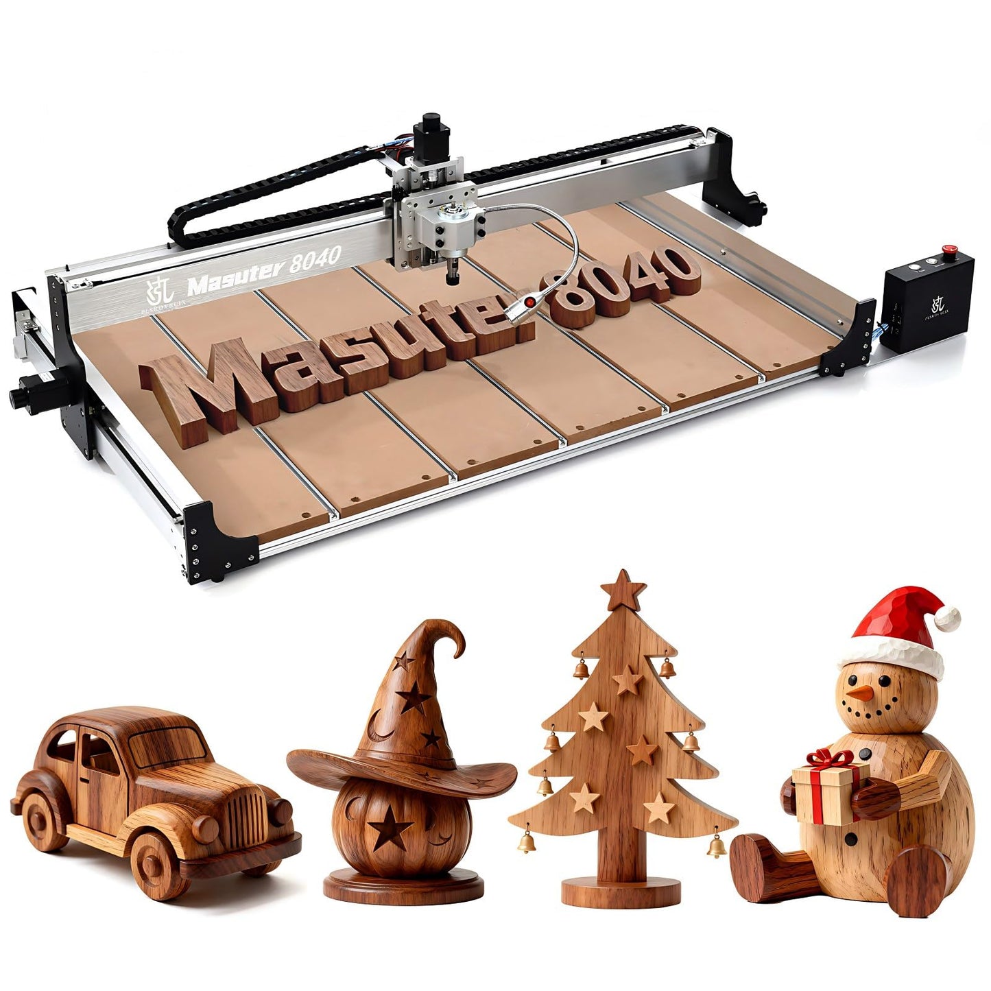 PLSROVACIX CNC Router Machine 800x400mm, 3 Axis Milling and Engraving Kit with 300W Spindle, Closed-Loop Stepper Motors, Ball Screws & Linear Guides, <±0.03mm Accuracy for Wood Acrylic Metal Aluminum.
