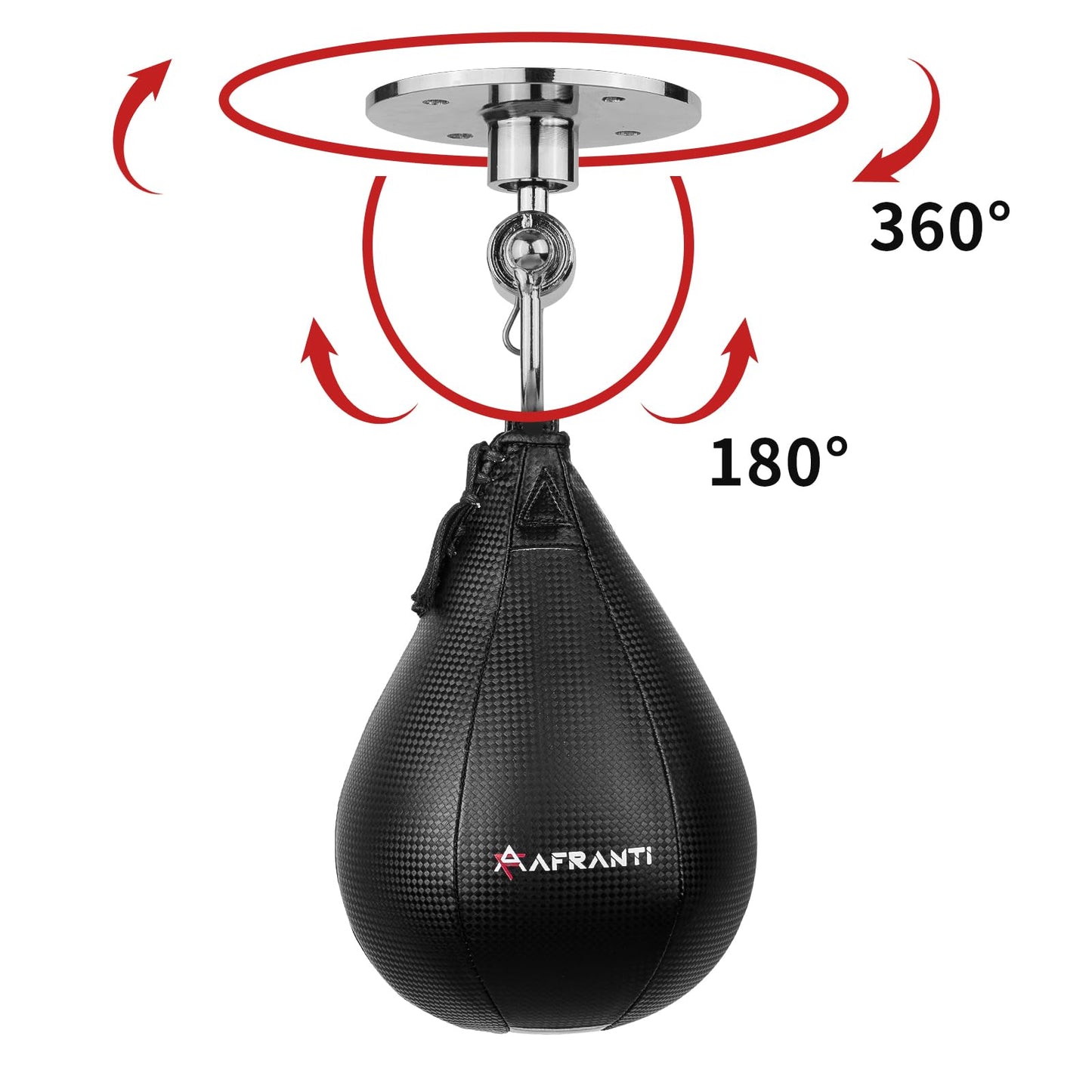Afranti Heavy Duty Adjustable Speed Bag Platform Kit 24" with Speed Punching Ball (10"x7") Adjustable Height Wall Mount Professional Fitness Ball Boxing Reaction Training Set