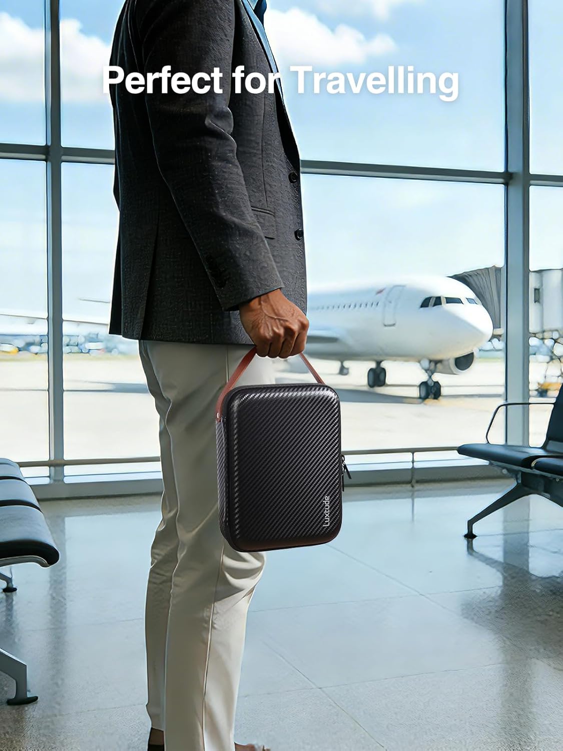 Luxtude Electronics Organizer Travel Case for Chargers and Cords, Hard Case for Electronics, Portable Tech Bag, Travel