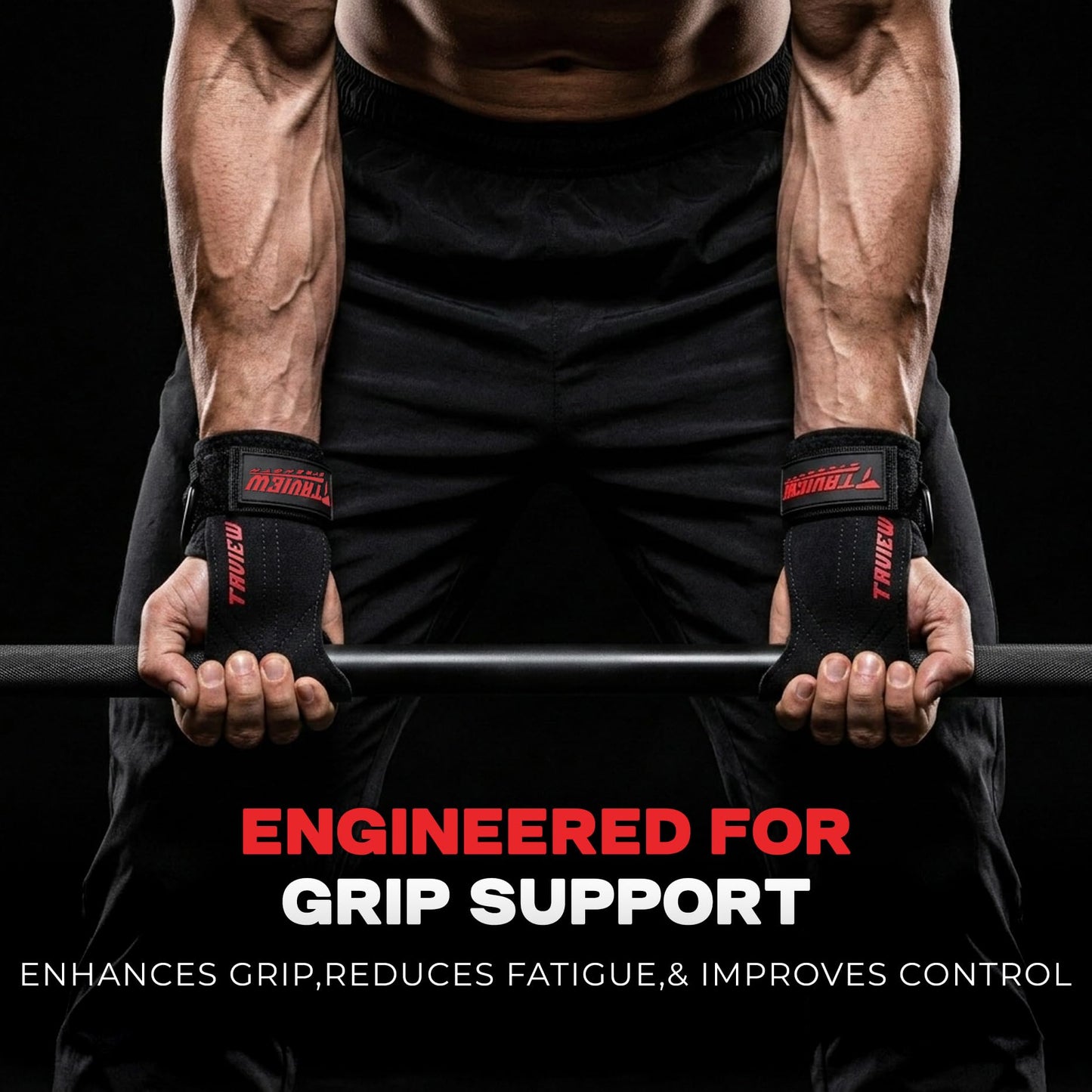 Wrist Straps for Weightlifting With D Ring,Double Layer Leather Wrist Strap For Deadlift And Powerlifting, Adjustable Neoprene Padded Gym Workout Lifting Hooks