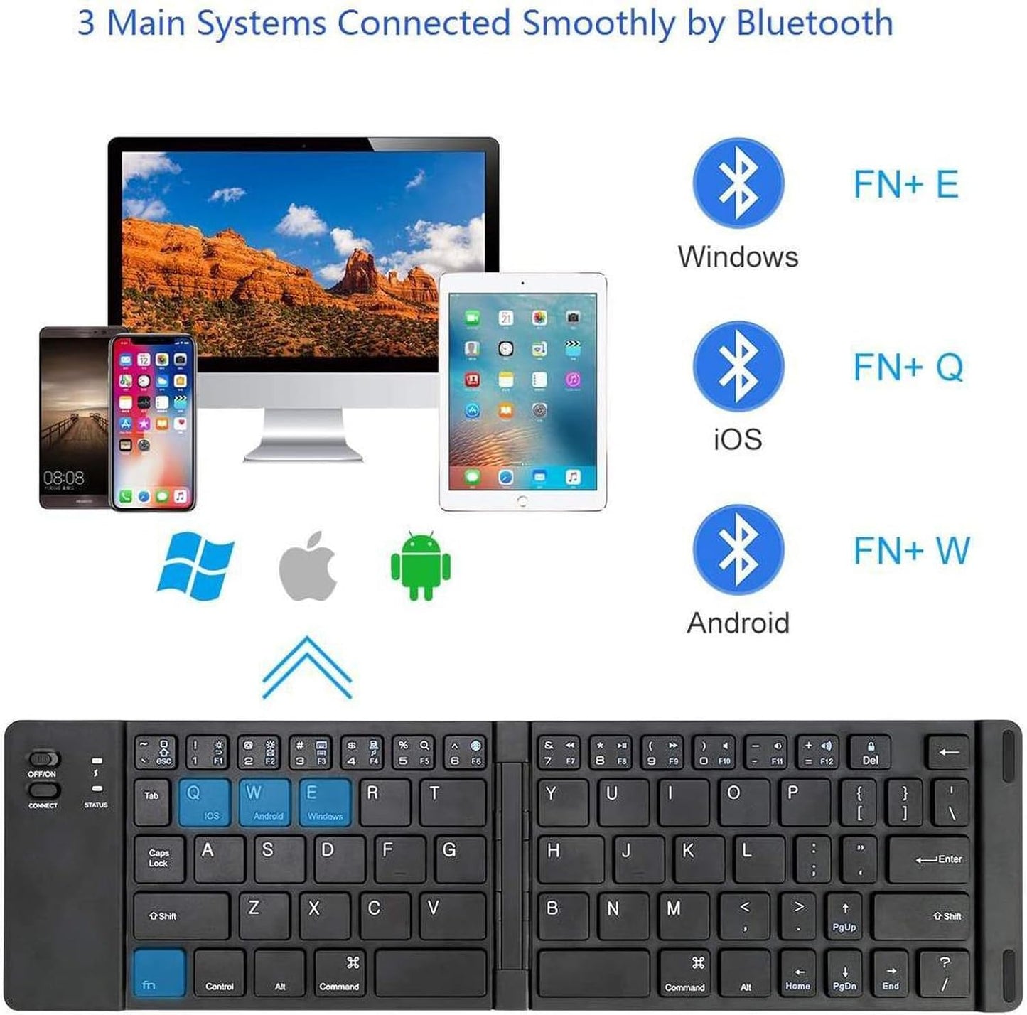 Tek Styz 511 Wireless Bluetooth Keyboard Compatible with Spice Mobile X-Life Pro Built-in Phone Holder/Stand-Ultra Slim