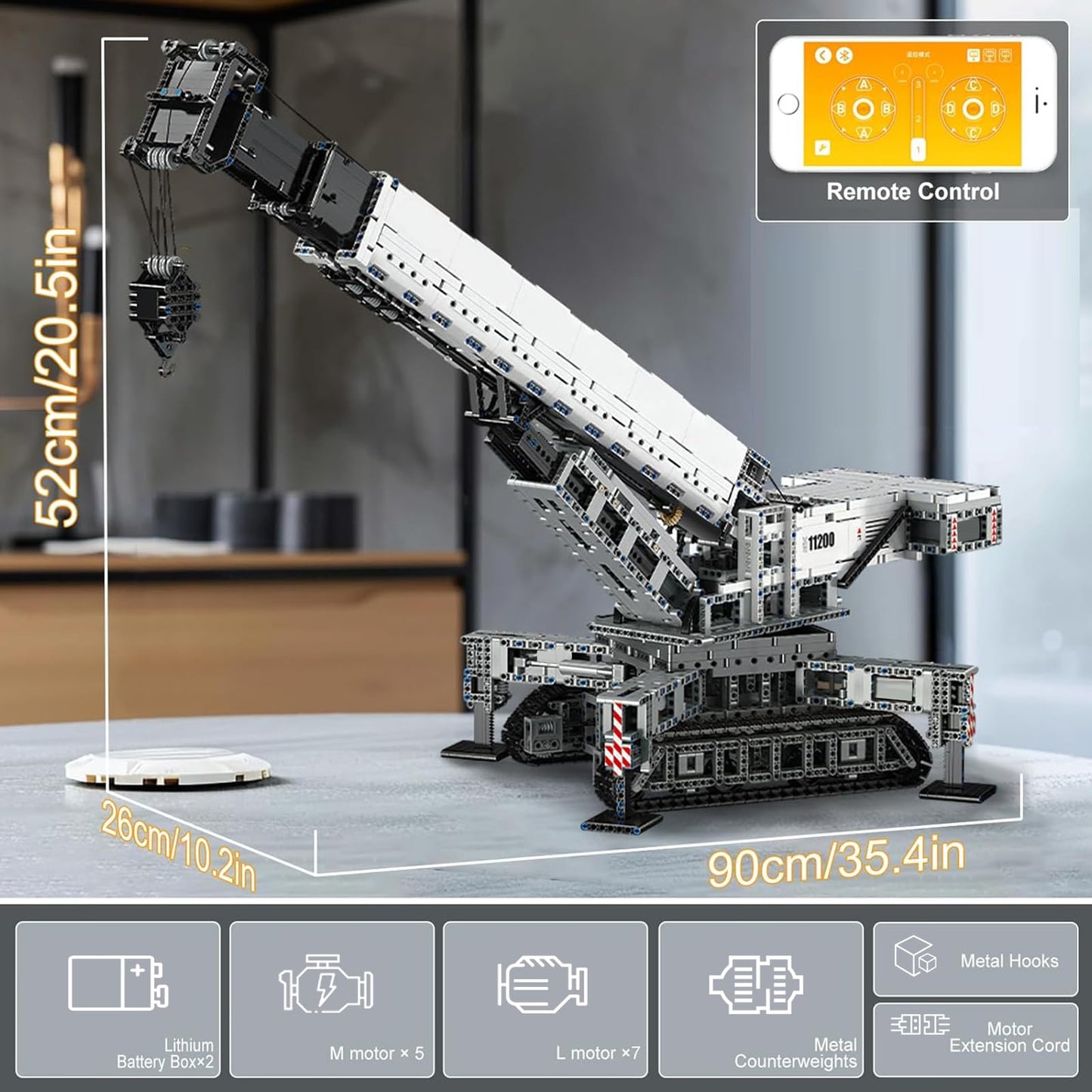 Mould King MOC Mobile Crane Truck Building Blocks Kits, Heavy-Duty Truck Sets to Build, APP Remote Control Large Engineering Crane, Construction Vehicles Model for Adults (4000 Pieces)