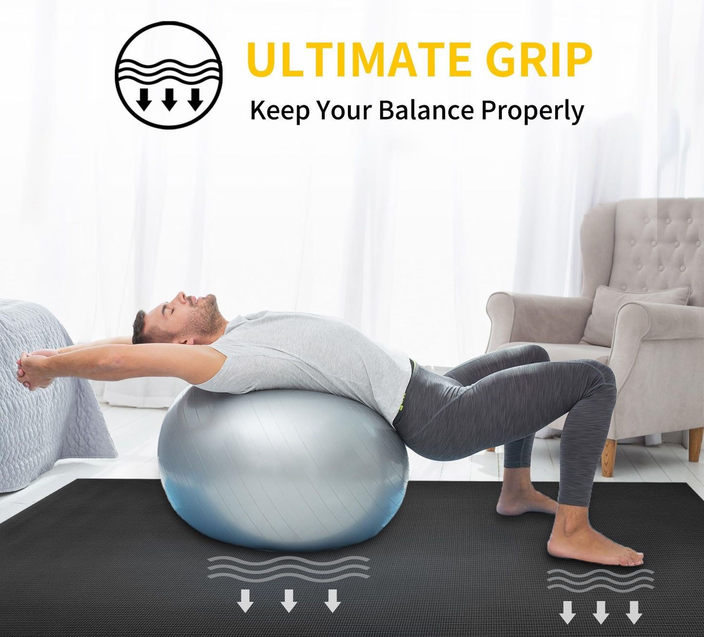 CAMBIVO Yoga Mat for Women and Men, Extra Long and Wide Exercise Mat(72"x48"/84"x30"), Large Non Slip Workout Mat for Yoga, Pilates, Fitness, Barefoot Workouts, Home Gym Studio