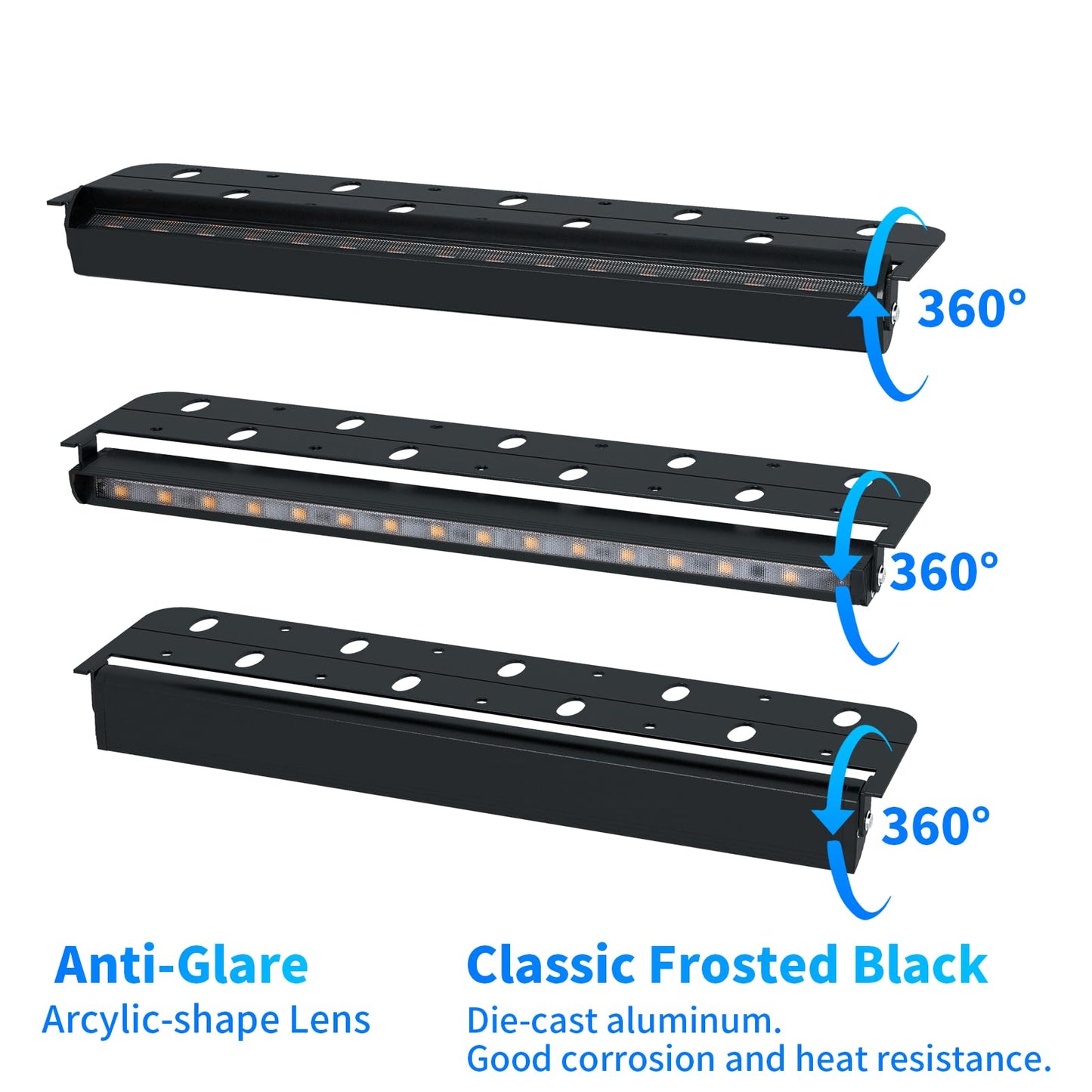 Kwinmyso 4-Packs 5W 12 Inch LED Hardscape Paver Lighting,12V AC/DC Low Voltage Retaining Wall Lights,LED Landscape Lighting,2700K Soft White Outdoor Step Light,50,000 Hours Lifespan-Black