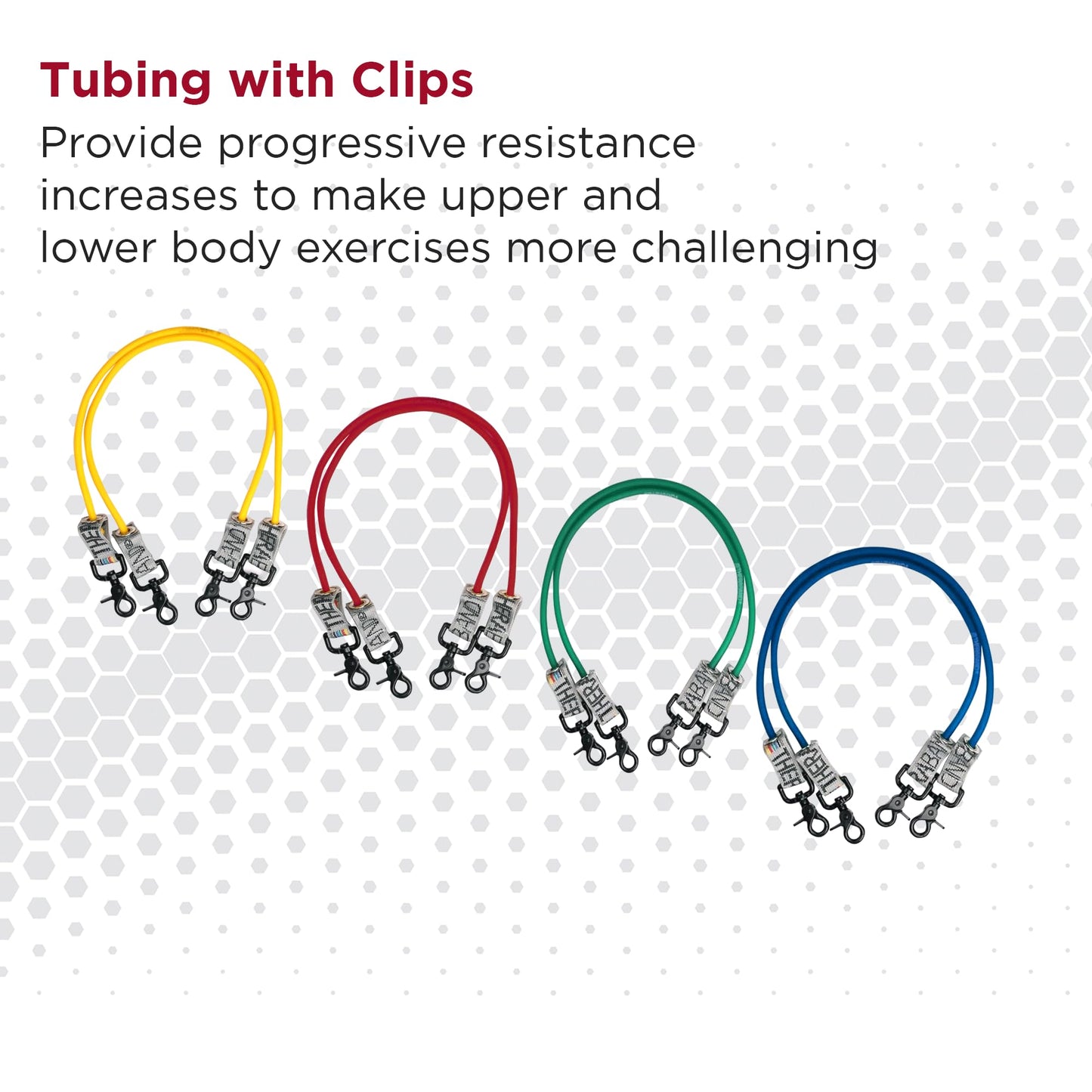 THERABAND Resistance Tubing with Connectors for Wall, Rehab & Wellness Station, Medium Level 3, Set of 2, 12-Inch Red Tubing for Physical Therapy, Exercise, Rehab, Clinics & Pilates, Latex Tubes