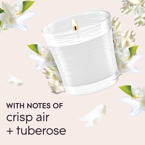 Glade Scented Candle Jar - Clean Linen Fragrance with Essential Oils | 4.08 Oz Air Freshener