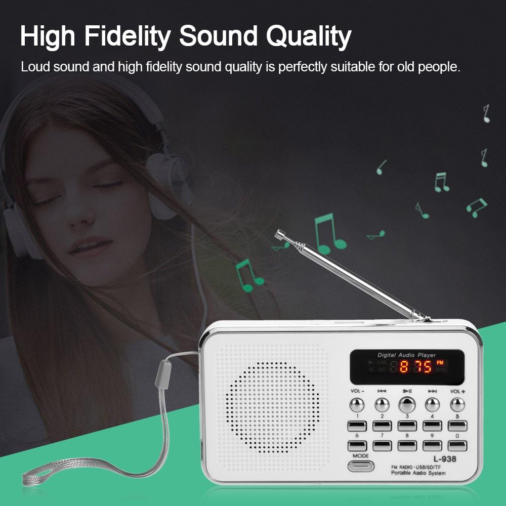 Docooler L-938 3W MP3 1.5 Inch MMC Mini FM Radio Digital Portable Stereo Speaker Audio Player High Fidelity Sound