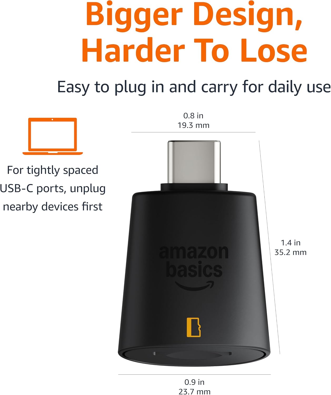 Amazon Basics 3.0, 200MB/s, Micro SD Card Reader USB-C High Speed Data Transfer up to Compatible with Smartphones