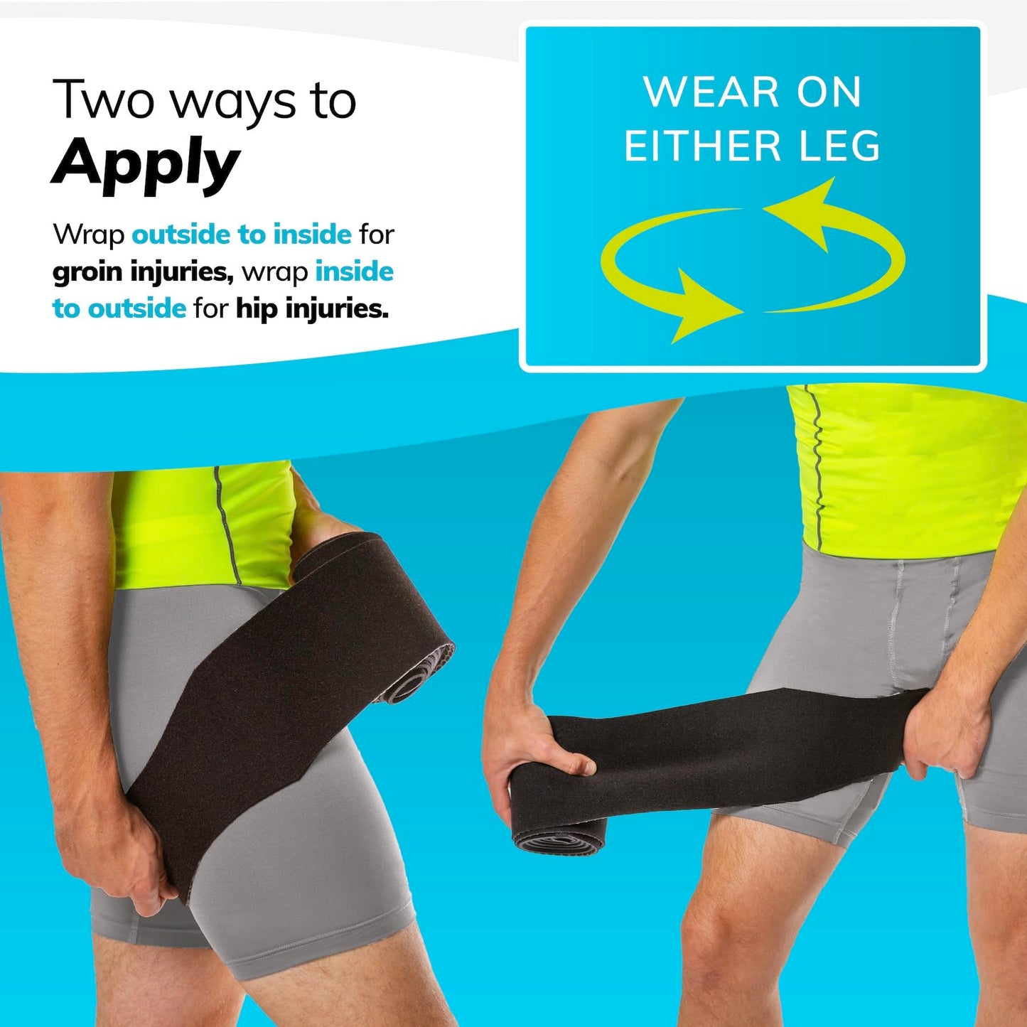 BraceAbility Hip Support Groin Brace - Hamstring Compression Wrap for Sciatica Pain Relief, Labral Tear, Thigh, Groin Pull - Sciatica Hip Brace for Men or Women (One Size)