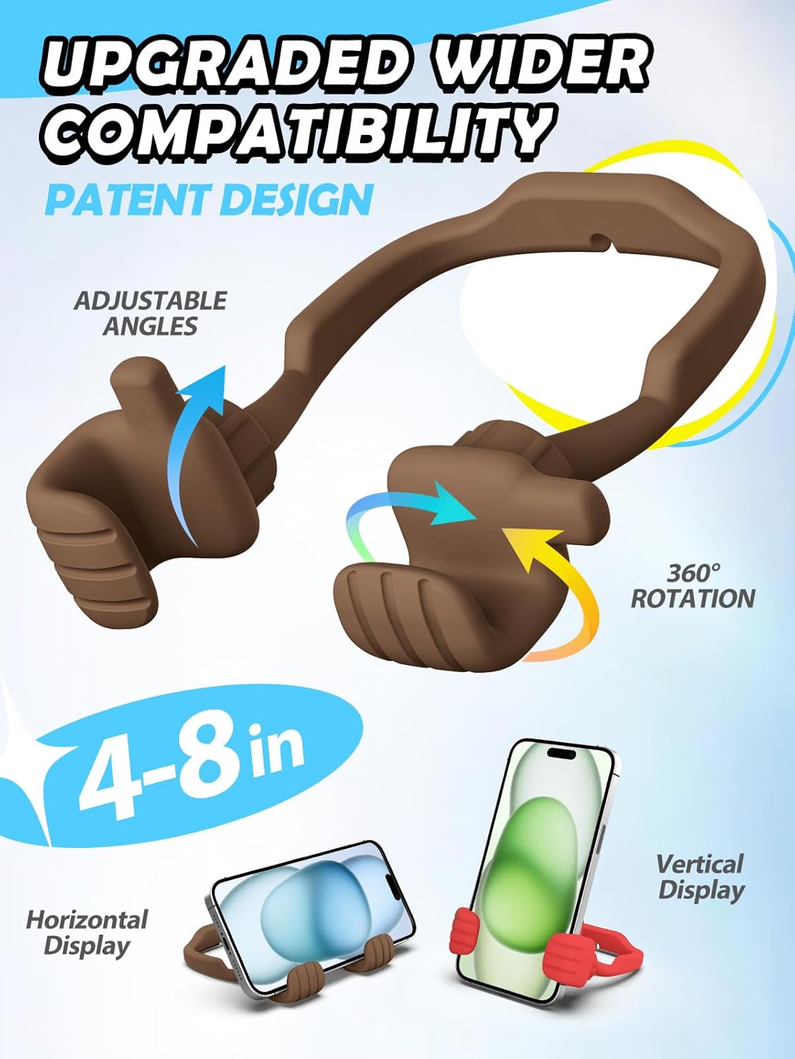 CALDEVER Gifts for Teens Girls Women Kids Cell Phone Stand: UPGRADE Adjustable Thumbs Up Lazy Phone Holder for Desk