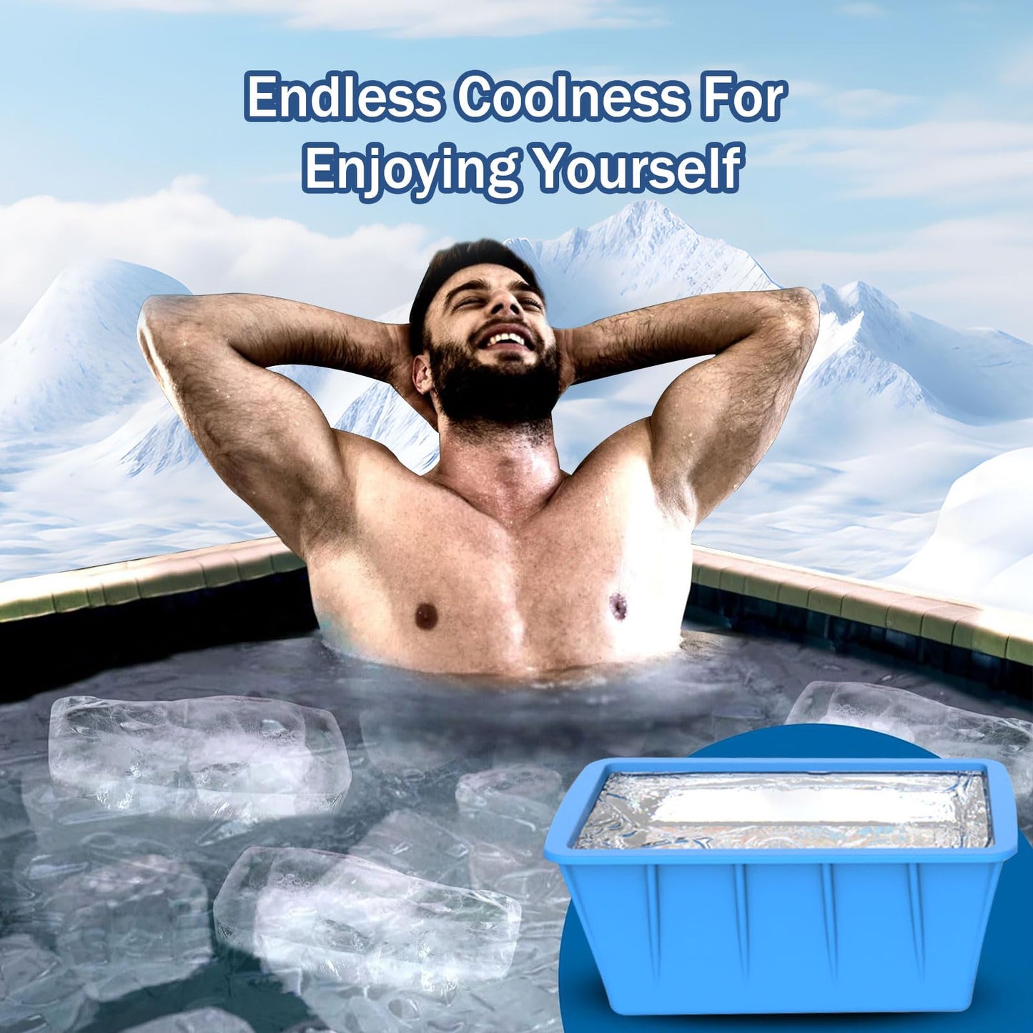 Extra Large Ice Cube Molds 2Pack 16LB Silicone Large Ice Cube Molds for Cold Plunge Tub,Reusable Ice Cube Trays for Freezer,Ice Block Molds for Home Ice Bath,Cold Plunge Accessories,Ice Bath Chiller