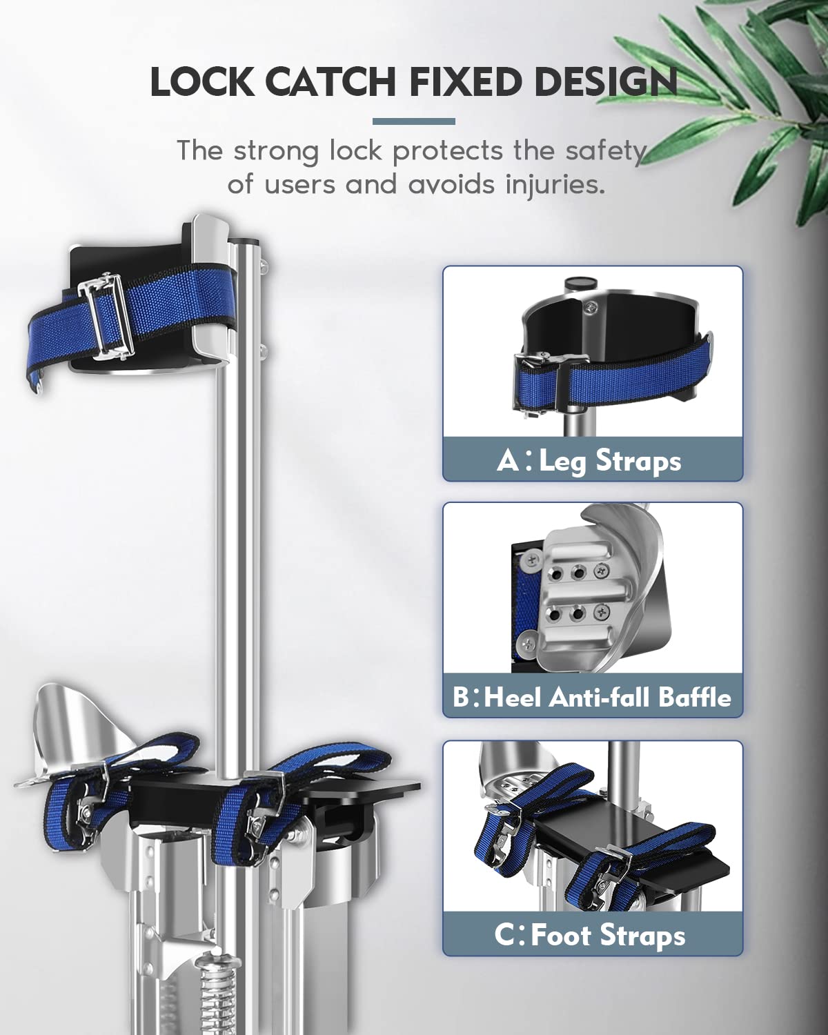 GCCSJ 15''-23'' Drywall Stilts for Adults Adjustable Heights Aluminum Stilt for Sheetrock Drop Ceiling Painting Painter Taping or High Shrub Trimming