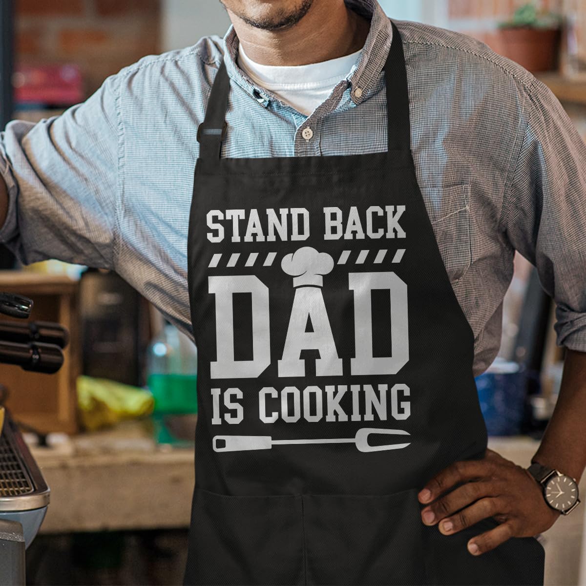 SANDJEST Mens Aprons with Pockets Funny Apron for BBQ Grilling Kitchen Cooking Birthday Christmas