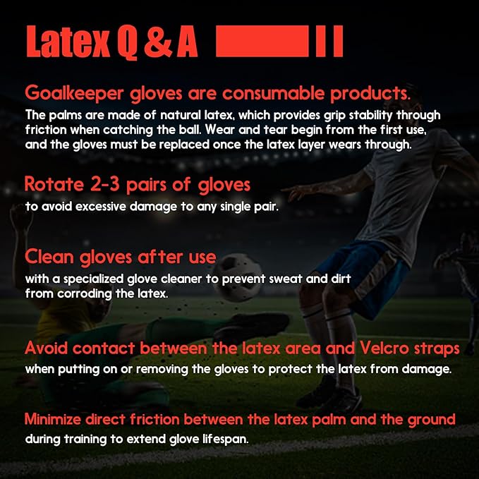 Youth&Adult Goalie Goalkeeper Gloves with Finger Protection Breathable Soccer Gloves with Strong Grips，6 Colors，Sizes 7-10