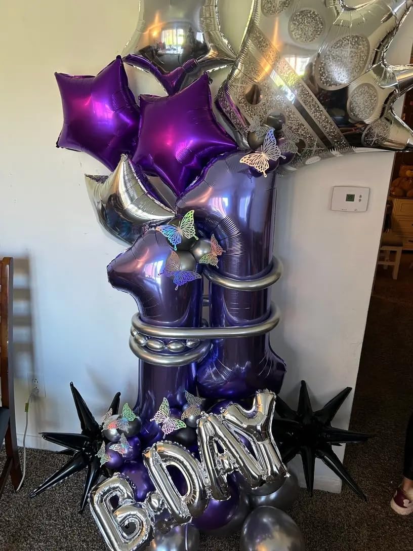Purple Number 11 Balloon - 40 Inch 11th Birthday Decoration for Girls & Boys Party Supplies