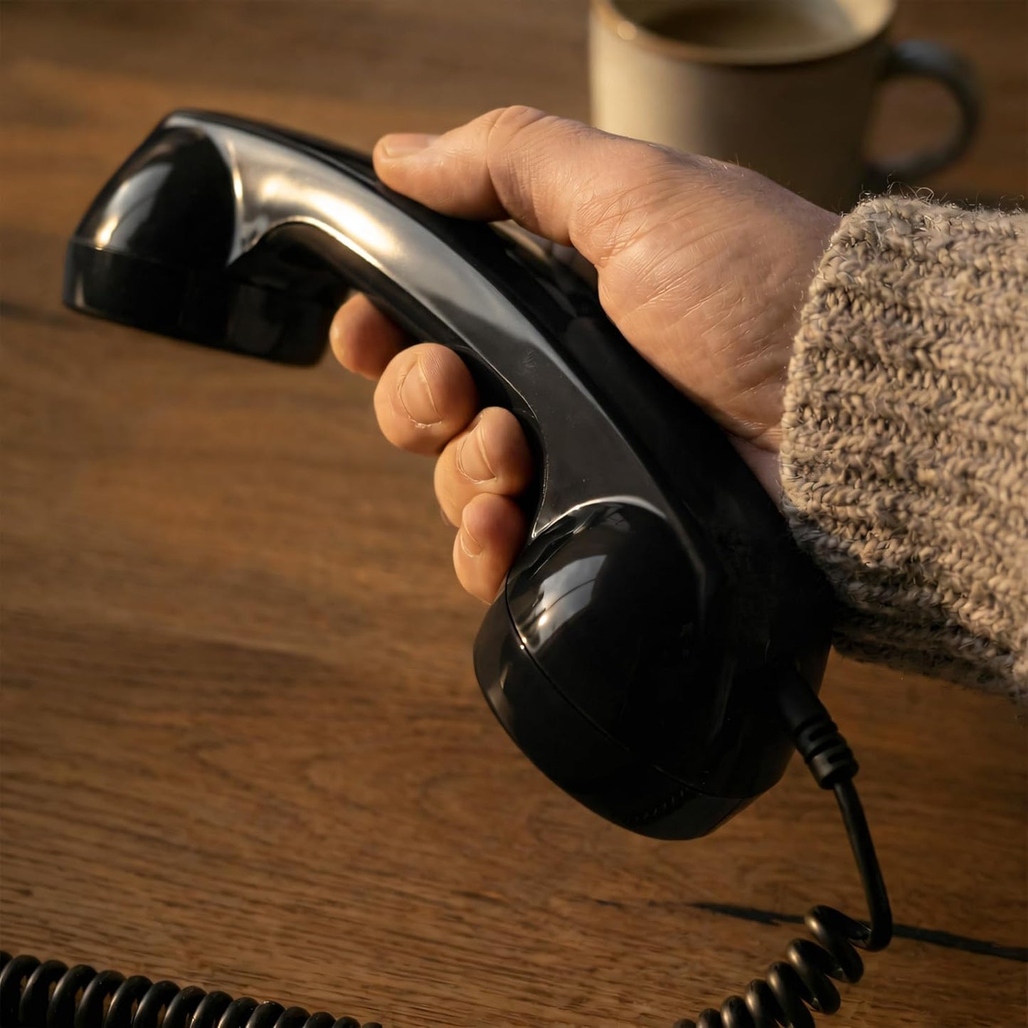 60s Handset 3.5 mm Opis Technology Micro Retro Phone for Smartphones, Corded Receiver with Plug and USB-C Adapter
