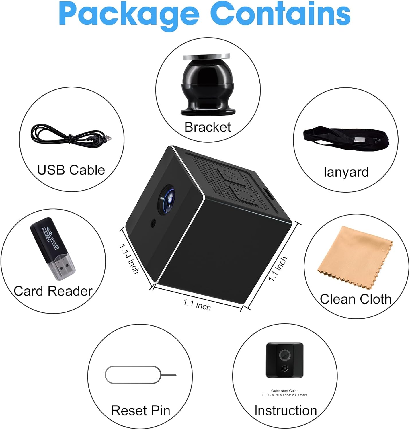ehomful 1080P Wireless Mini Camera HD Portable Small Nanny Cam with Night Vision,Body Cam Surveillance Cameras for Home