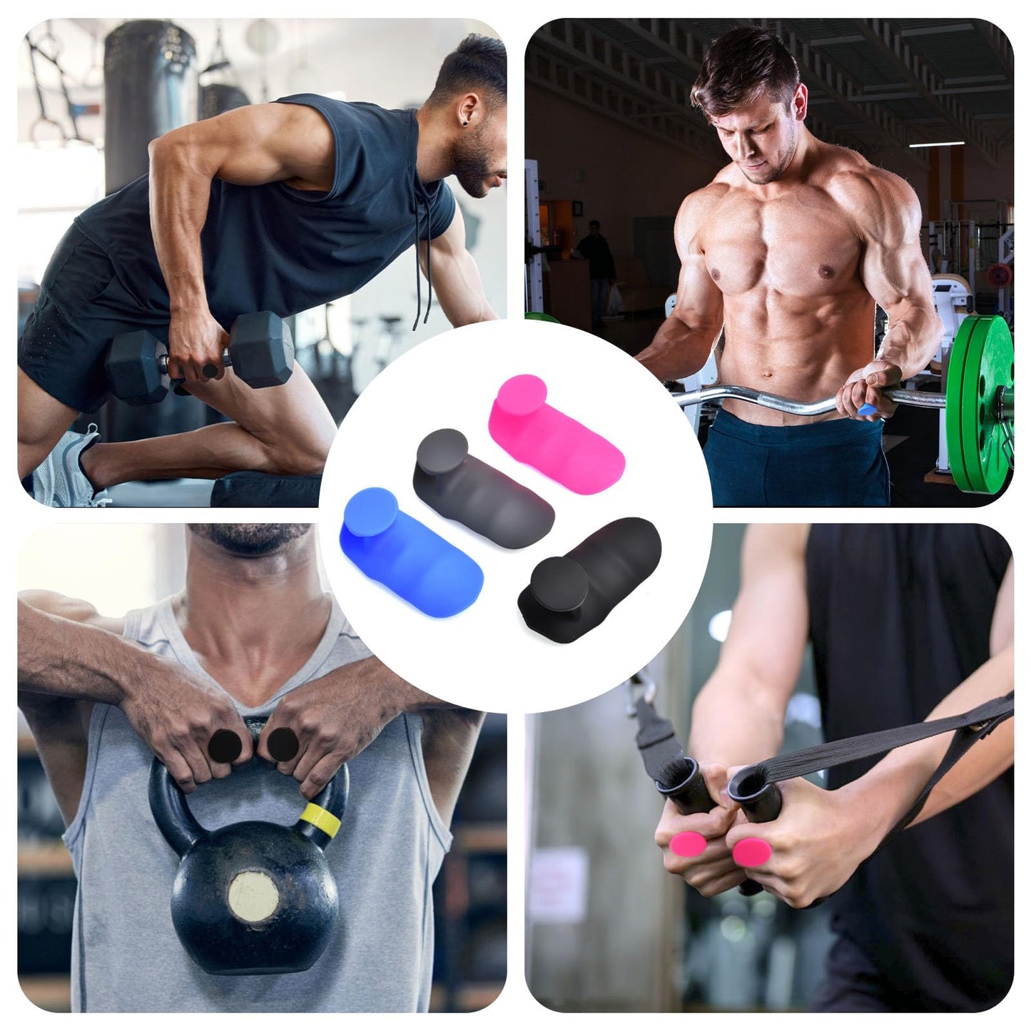 GoBene Pink Lifting Grips Women Rubber Weight Lifting Grips for Men Women, Hand Palm Protection Grips for Training and Exercise