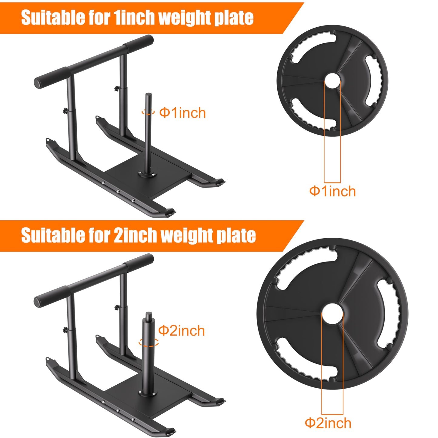Weight Sled for Training - Heavy Duty Football Sled for Lineman, Adjustable Height Handle Push Pull Sled, Speed & Strength Training, Sled for Working Out, Ideal for Indoor & Outdoor Fitness