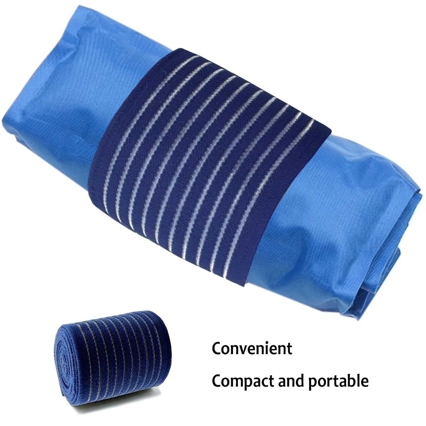 Cold Pack Strap, Elastic Belt to Wrap Cold Pack, Ice Pack Extender Strap, Add Length to Most Ice Pack, Multifunctional (Blue)