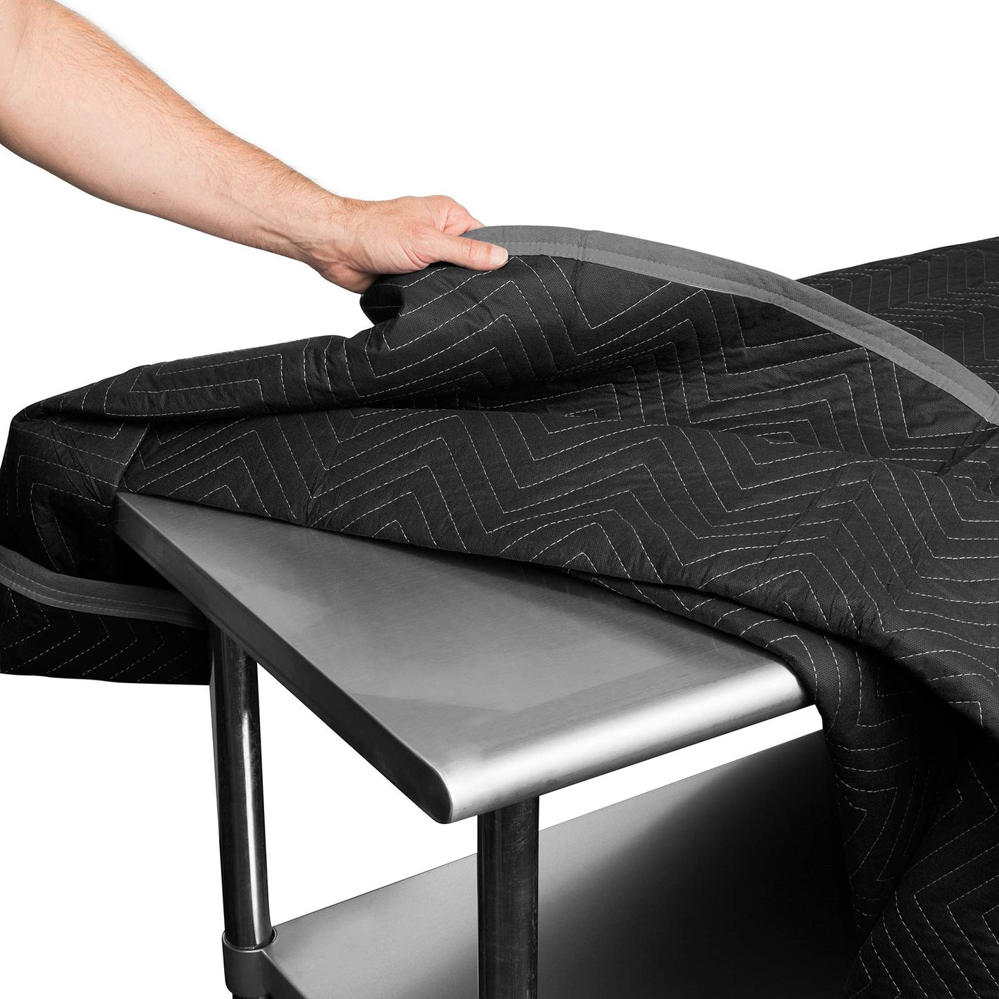 Sure-Max 12 Moving & Packing Blankets - Heavy Duty Pro - 80" x 72" (90 lb/dz weight) - Professional Quilted Shipping Furniture Pads Black